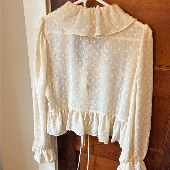 Mango Cream Ruffled Blouse - Picture 3 of 3
